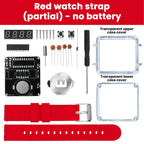 DIY Electronic Watch Kit 0.28'' LED Digital Tube Creative Watch Soldering Kit Microcontroller Watch Kit with Silicone Strap&Case