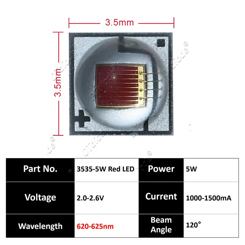 2-5pcs 3W 5W LED 3535 Ceramic SMD XPG2 High Power Chip 3-3.6V Royal Blue 450nm Green 520nm Red 620nm2-2.4V 1500mA For Flashlight