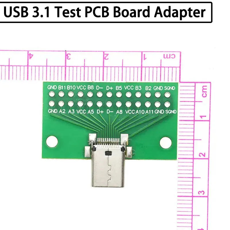 Type-C Male to Female USB 3.1 Test PCB Board Adapter Type C 24P 2.54mm Connector Socket For Data Line Wire Cable Transfer