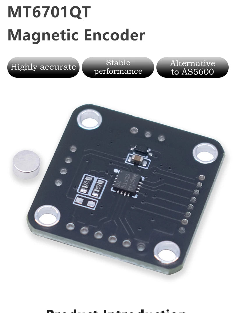 MT6701QT Magnetic Rotary Encoder Sensor Module 14-bit High Precision SPI/I2C Interface Alternative To AS5600