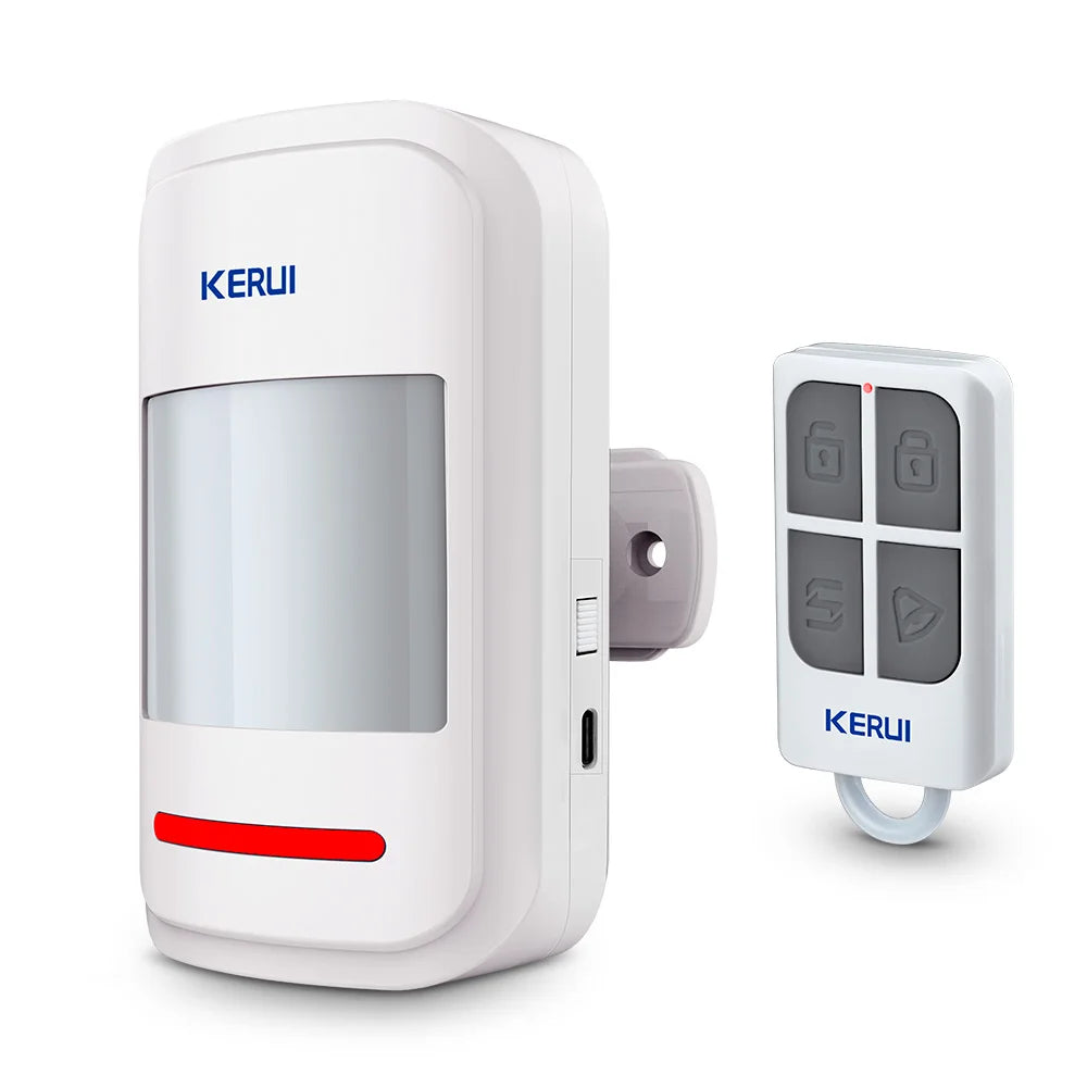KERUI HW19 PIR Motion Sensor Detector Alarm with Alarm Sound / Doorbell Ring Remote Control to Arm/Disarm SOS for Elder Kids