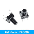 GREATZT 6X6X5/4.3/5.5/6/7/8/9/10/13MM Tact Switch Push Button Switch 12V 4PIN DIP Micro Switch For TV/Toys/home use Button