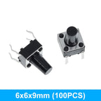 GREATZT 6X6X5/4.3/5.5/6/7/8/9/10/13MM Tact Switch Push Button Switch 12V 4PIN DIP Micro Switch For TV/Toys/home use Button