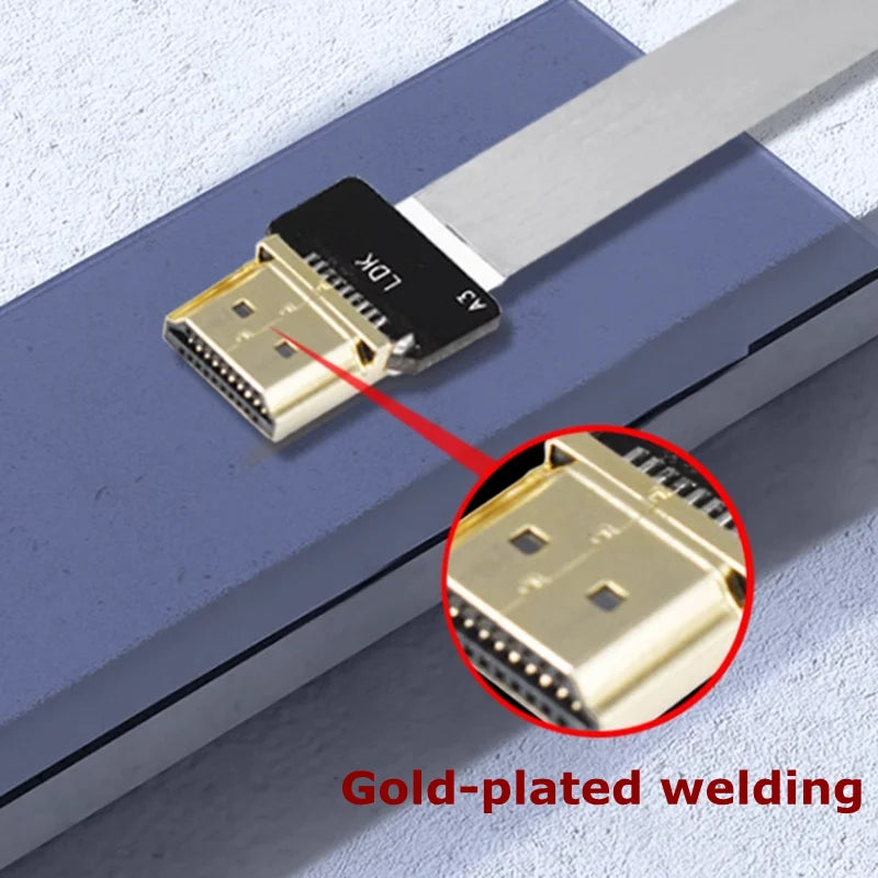 Ribbon FPV HDMI-Compatible Connector Flexible Flat Cable Raspberry Pi 4 Micro HDMI to HDMI/Mini HDMI Female 90 Degree FFC 20pin
