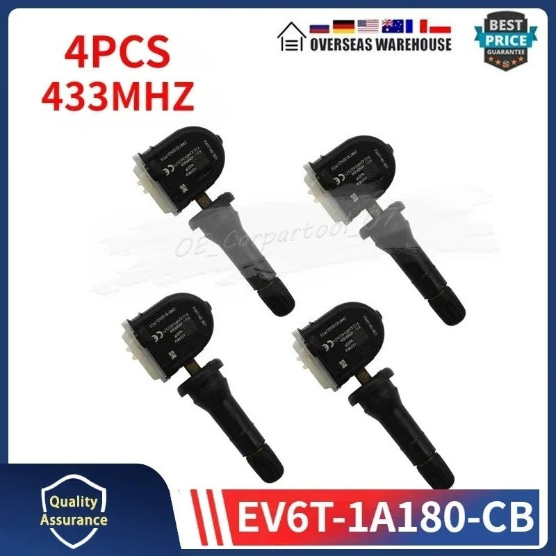 EV6T-1A180-CB EV6T1A150CB 4PCS Tire Pressure Monitoring Sensor TPMS 433MHz For Ford C-Max Mondeo Kuga Grand Focus Fiesta Ranger