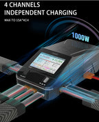 ToolkitRC Q6AC Charger AC 400W/ DC 1200W 4CH Built-in 65W USB Output 15W Wireless Charger For RC 1-6S Lipo LiHv Battery