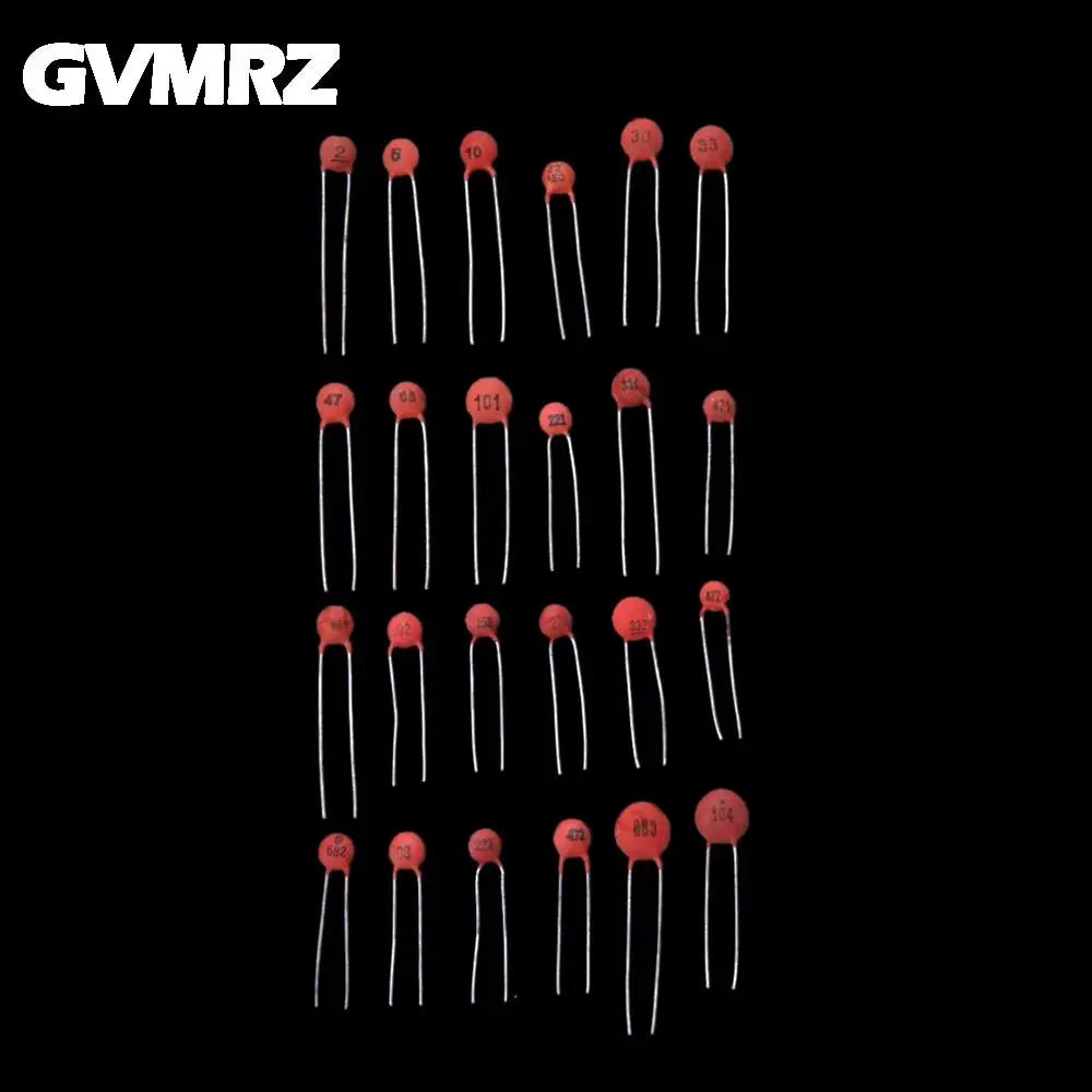 1200PCS 24Values 2pF-100nF 50V Ceramic Capacitors Through-hole Ceramic Capacitors