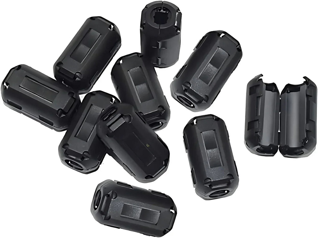 10Pcs Adjustable Toroidal Core Ferrite Bead Clip 3.5/5/7/9/13/15mm Great for EMI RFI Protection Cable Clamp Noise Suppressor