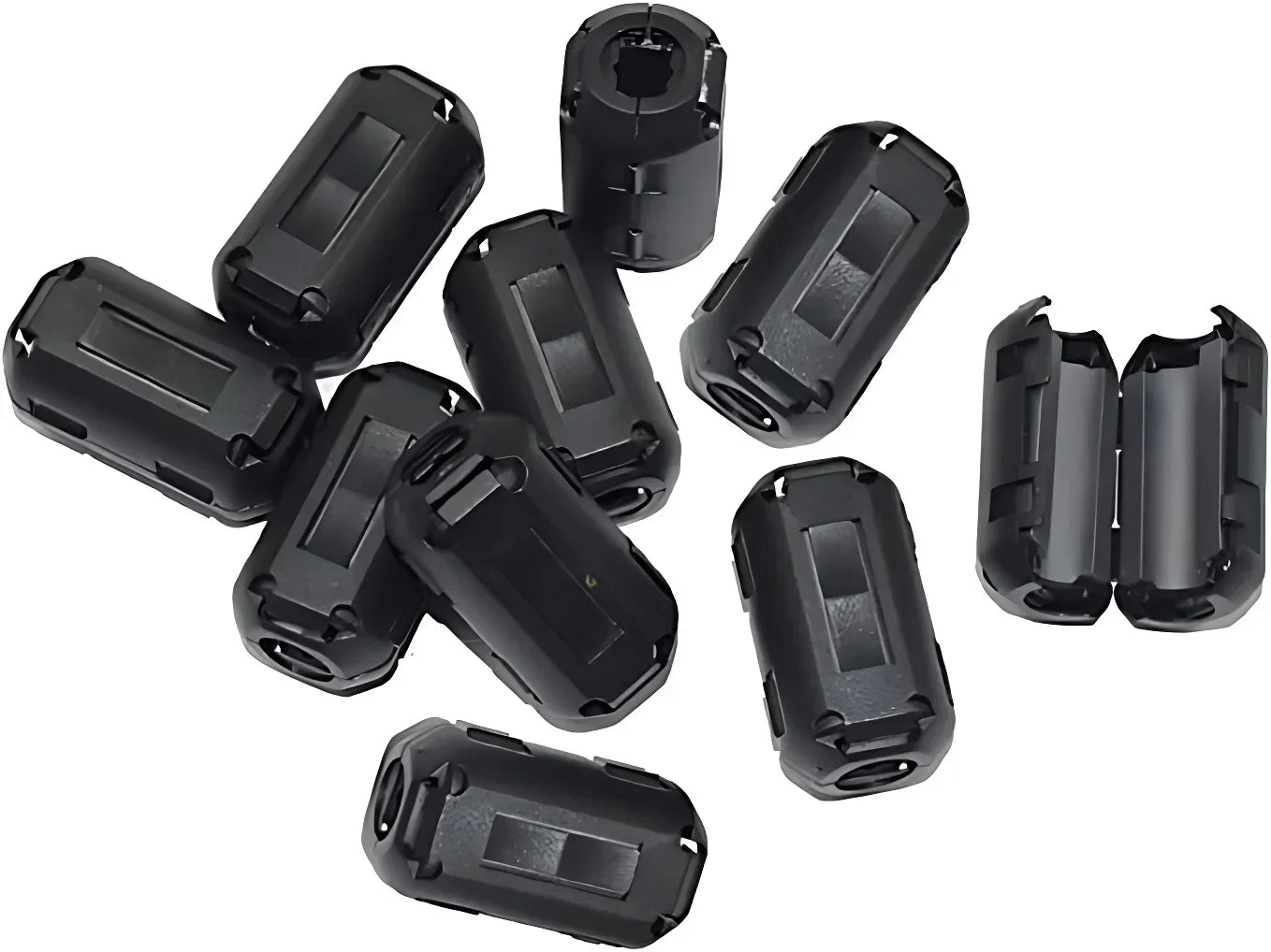 10Pcs Adjustable Toroidal Core Ferrite Bead Clip 3.5/5/7/9/13/15mm Great for EMI RFI Protection Cable Clamp Noise Suppressor
