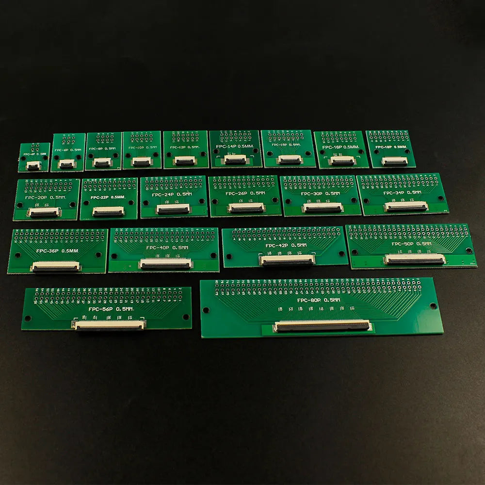 FPC FFC Flexible Cable Adapter Board SMT to 2.54mm 4P/6P/8P/10P/12P/14P/15P/16P/18P/20P/22P/24P/56P/80P 0.5mm Pitch Connector