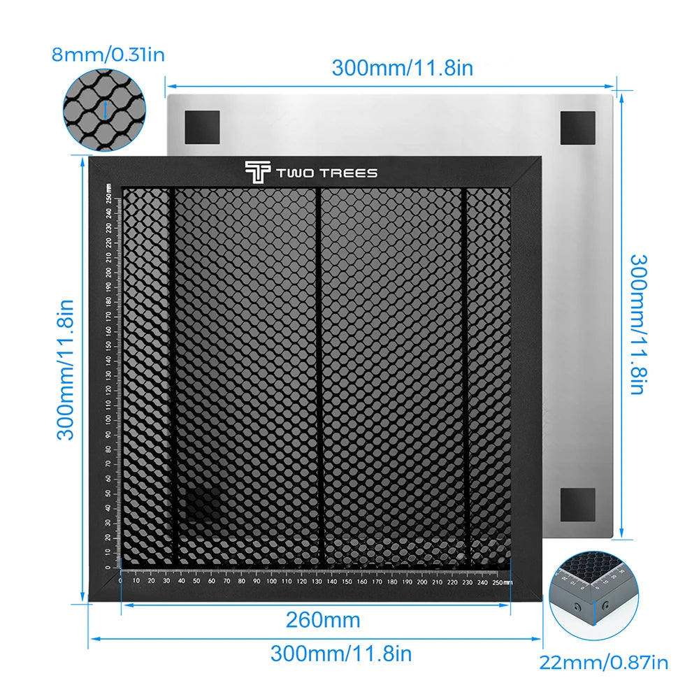 TWOTREES Honeycomb Working Table for CO2/Diode Laser Engraving and Cutting Machine | Durable Laser Metal Bed CNC Tools