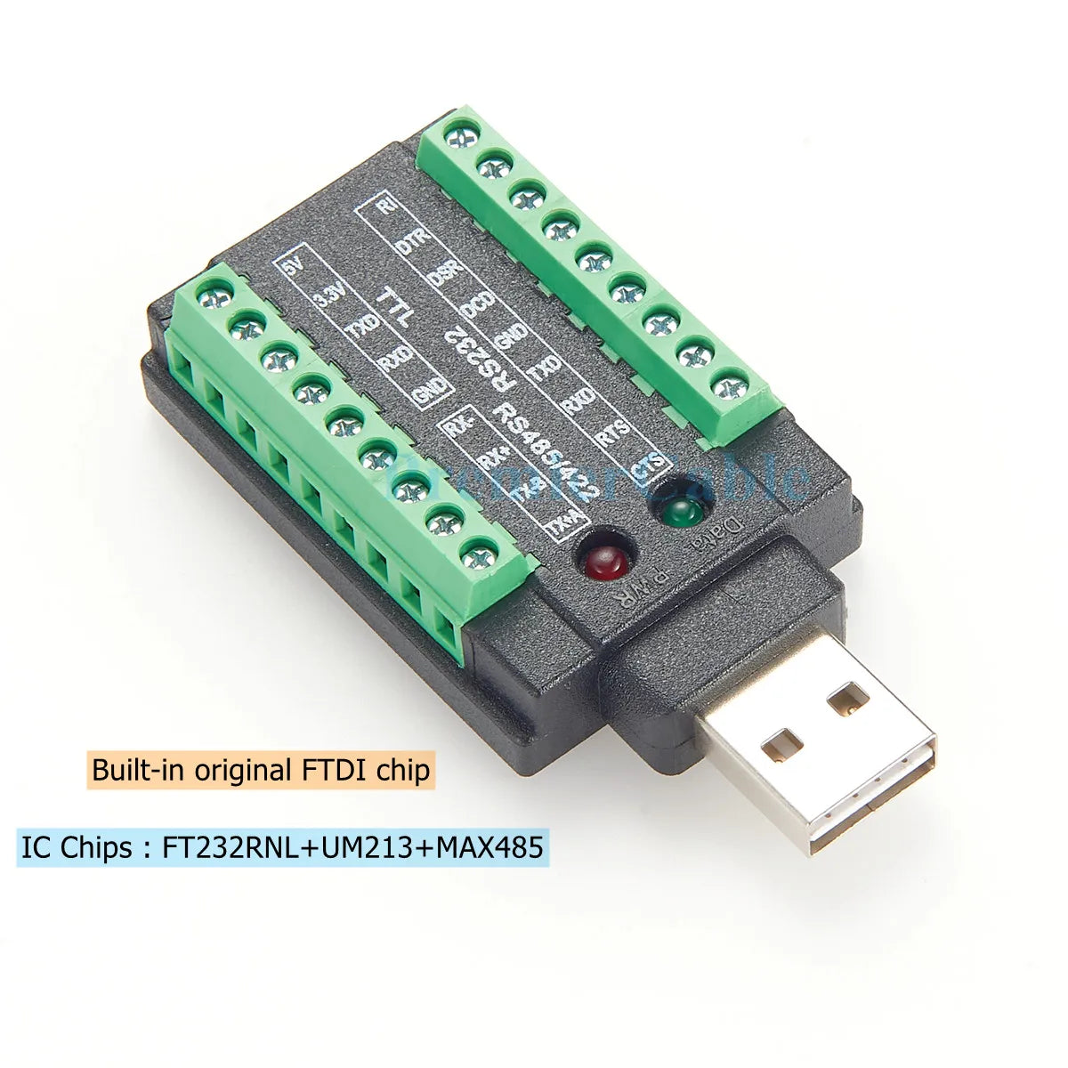 Industrial 4 in 1 USB to RS232 RS485 RS422 TTL Serial Converter with FTDI FT232RNL Chip USB 2.0 A to Terminal Block Adapter