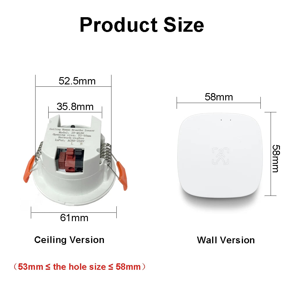 Haozee Tuya WiFi /Zigbee Human Presence Detector Smart Human Body PIR Sensor Radar Detector Microwave Motion Sensors