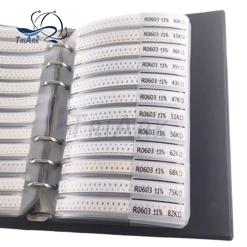 0201 0402 0603 0805 1206 1% resistor mixing manual SMD classification kit 170 values 8500PCS 4250PCS 0R-10M Blank sample Book