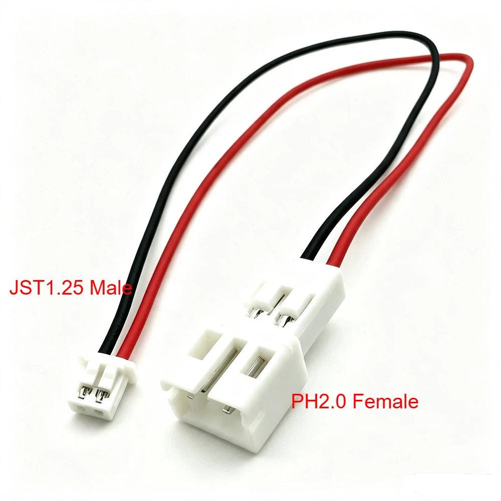 10pcs Mx1.25 Male to Ph2.0 Female Terminal Wire Adapter Cable SH 1.25 Male  To 2.0mm Female Convert Extension Cable 2p 3p 4p