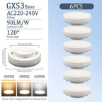 1-10pcs Hight Lumen GX53 LED Bulb 5W-15W 220V Disc Frosted Puck Warm Light 3000K,Reflector, 60W Equivalent,  Retrofit The GX53