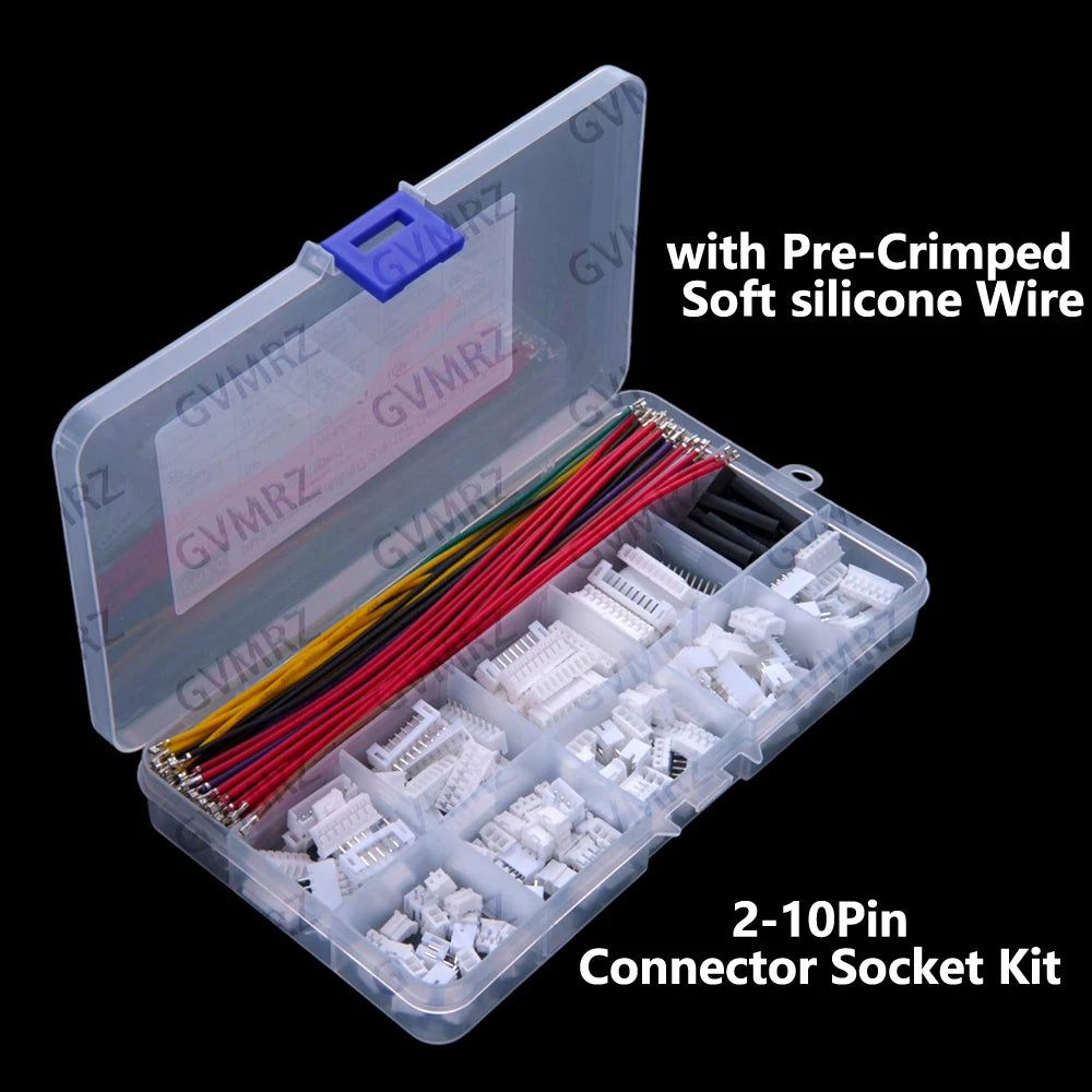 2.0mm 2-10Pin PH Connector Socket Kit with Pre-Crimped Soft silicone Wire 2/3/4/5/6/7Pin Housing Male Female JST Adapter Cable
