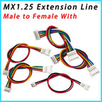 10PCS MX1.25 Extension Line 2P/3P/4P/5P/6P MX 1.25mm Pitch Male To Female extension cord Connector With 20cm Cable 28AWG
