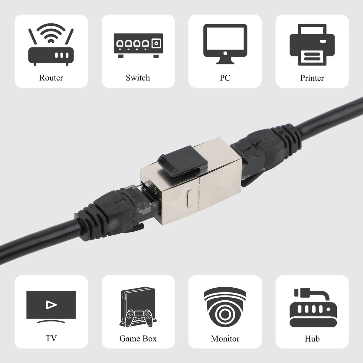 10/25PCS CAT.6/7 Shielded Keystone Jack Rj45 Inline Coupler Female to Female Ethernet Adapter For Blank Patch Panel