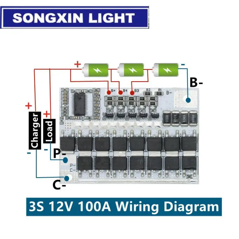 3s/4s/5s Bms 12v 16.8v 21v 100a Li-ion Lmo Ternary Lithium Battery Protection Circuit Board Li-polymer Balance Charging Module