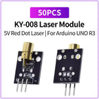 50PCS KY-008 Laser Transmitter Module 650nm 5V Red Dot Sensor for Arduino UNO R3 DIY