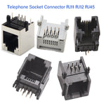 10PCS Telephone Socket Connector RJ11 RJ12 RJ45 Telephone Wifi Female Socket 2pin 4pin 6pin 8pin 4P4C 6P6C 6P4C 8P8C RJ45 Jack