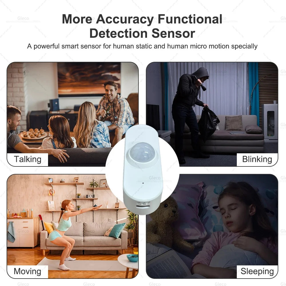 Zigbee /WIFI Human Presence PIR Motion Sensor Luminance Temperature Humidity Detector USB/Battery For Smart Life Tuya Z2M