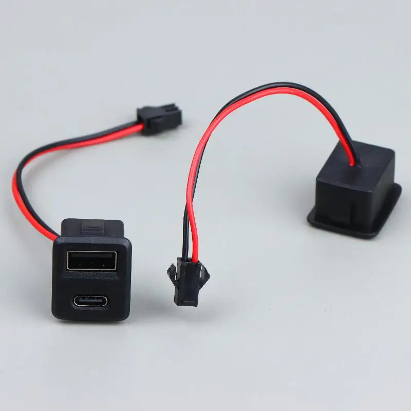 1/2/5Pcs Double Layer USB Female Base Type-C Socket With Cable Connector Female USB Lamp Charging Power Socket For Electronics