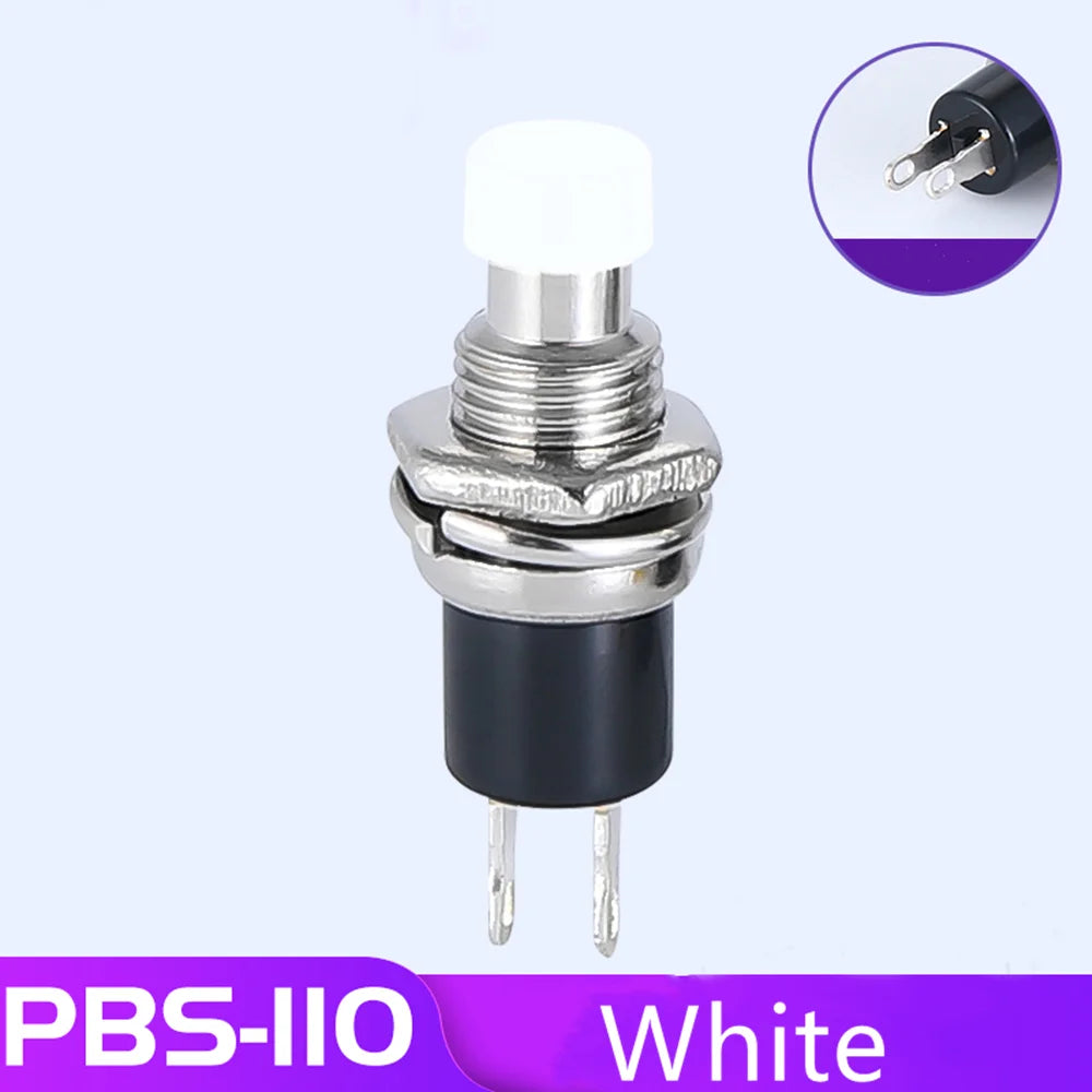 6PCS PBS-110 7MM Momentary Push Button Switch Press The Reset Switch Momentary ON OFF Push Button Micro Switch Normally Open