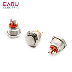 16/19mm 1NO 1NC Flat Head Waterproof Momentary Reset Metal Push Button Switch Screw Terminal Car Engine Doorbell PC Power Switch