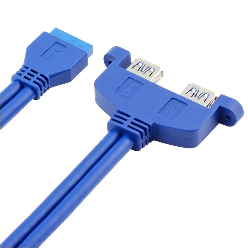 50cm Dual Port PCI Bracket Panel USB Cable 3.0 To Motherboard Mainboard 20 Pin Header Adapter Rear 20-Pins To 2 X USB A Female