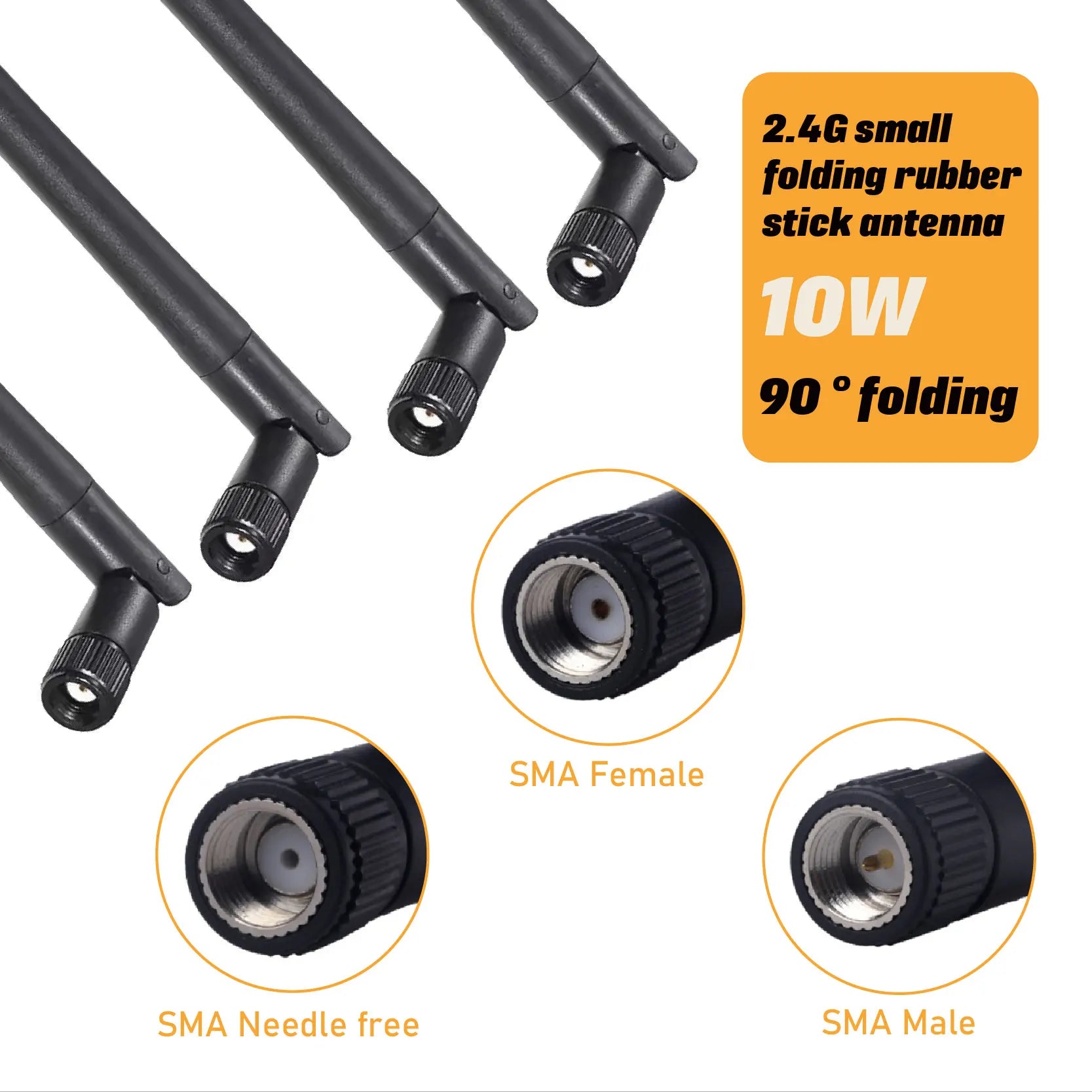 WiFi Antenna SMA Male Female Needlefree Eplacement Antenna for Wireless Vedio Security Camera Recorder 2pcs WiFi 2.4GHz 3dBi