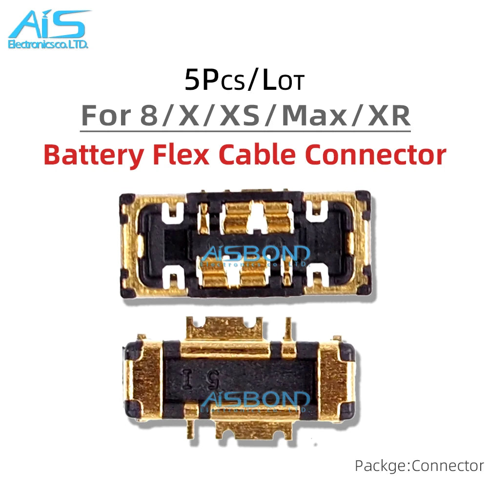 5Pcs/Lot FPC On Battery Flex Cable Connector Clip Plug For 15 14 Plus 13 12 Mini 11 Pro Max 8 7 7P 8Plus 11Pro 12Pro 13Pro 14Pro