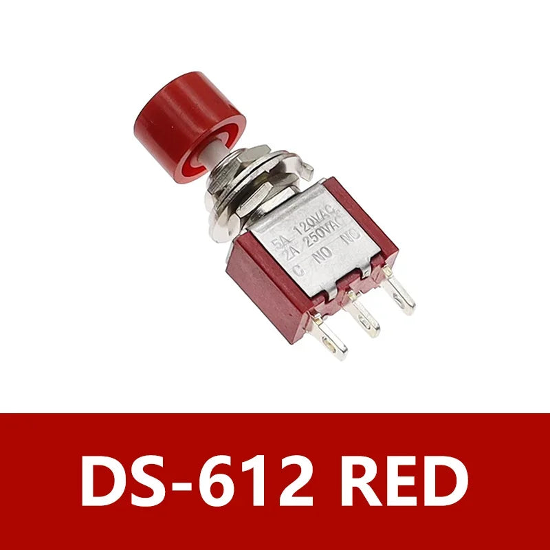 5/20/100PCS 6MM 3Pin C-NO-NC DS-612 Mini Momentary Automatic Return Push Button Switch ON-(ON) 2A250VAC/5A120VAC Toggle Switch