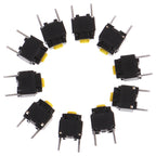 10pcs Mute Button 6*6*7.3mm Silent Switch Wireless Mouse Wired Mouse Button Micro Switch Yellow Push Button Switch