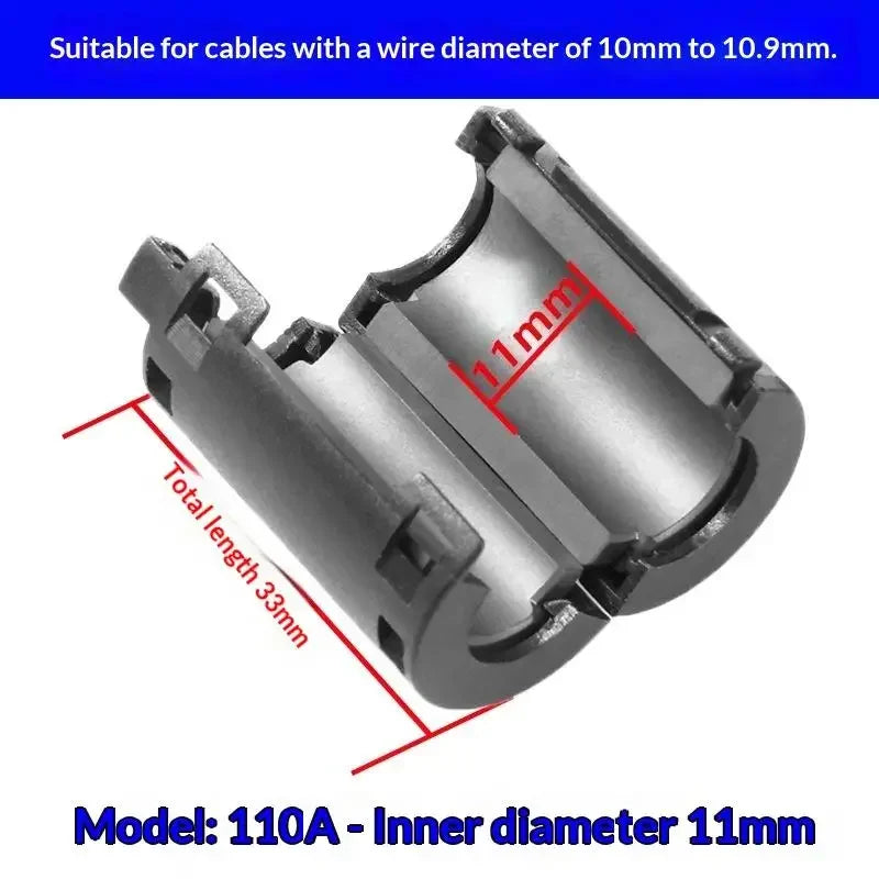 5/10Pc Noise Filter Ring Wiring Cable Clamp 3.5-13mm Toroidal Core Ferrite Bead Clip Choke RFI Noise Filter Clip Noise Filter