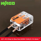 10/30/33pcs Original WAGO 221-412 221-413 221-415 Quick Wiring Terminal 0.14-4mm² AWG24-12 2/3/5 Holes 450V Lever Wire Connector