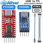 FT232RL CH340N Type C USB to TTL UART Module 3.3V 5V Serial Adapter with Dupont Cable for Arduino ESP32 ESP8266 STM32