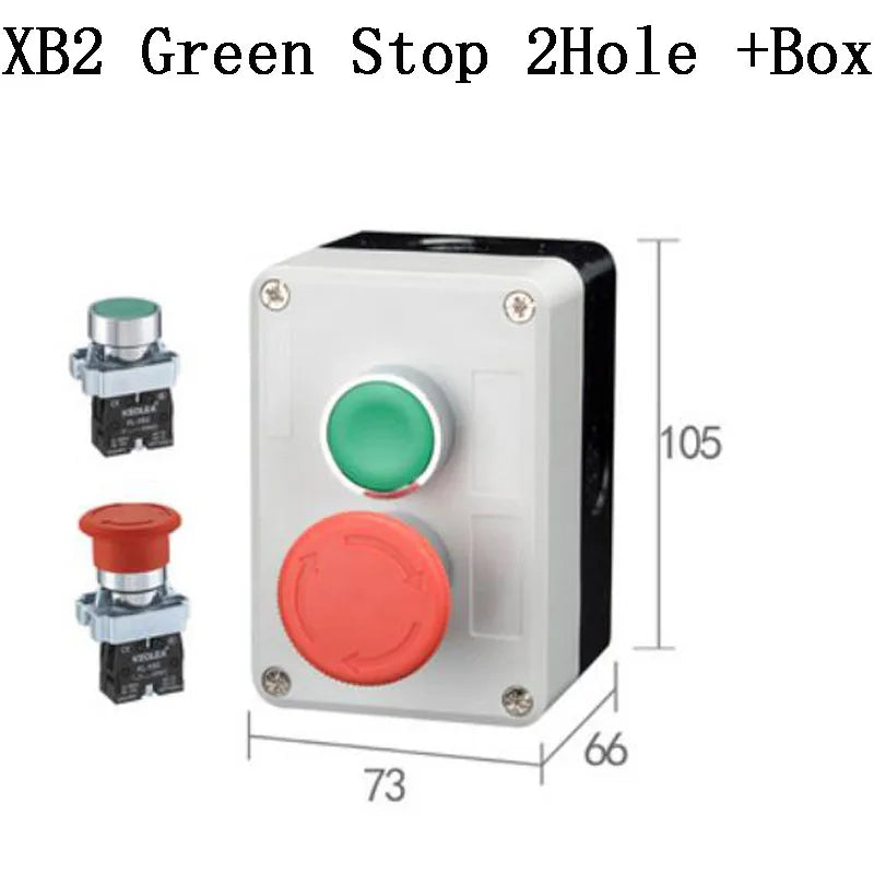 NEW XB2 Metal button switch control box start stop industrial identification symbol self reset circular emergency stop SWITCH