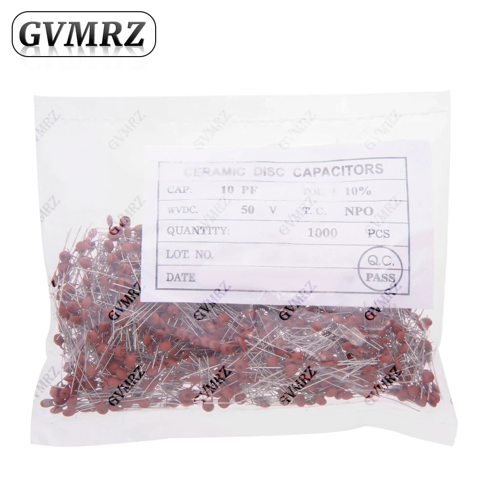 100PCS/1000PCS 50V Ceramic Disc Capacitor Radial Lead Multiple Capacitance Options