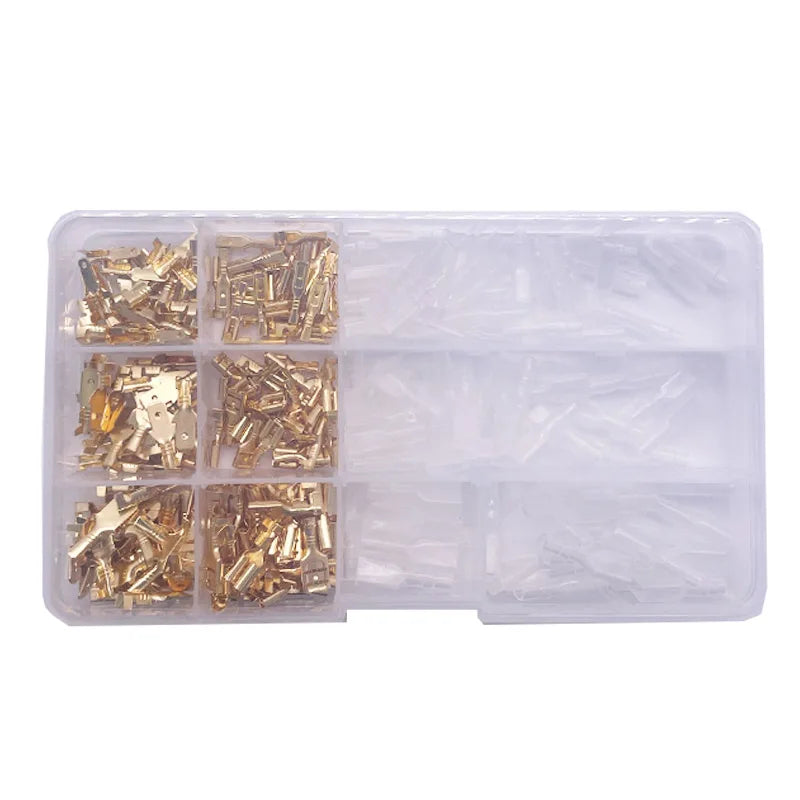 Box Insulated Male Female Wire Connector 2.8/4.8/6.3mm Electrical Crimp Terminals Termin Spade Connectors Assorted Kit 270PCS