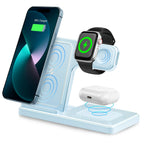 15W Magnetic Wireless Charger 3 In 1 Fast Charging Station Travel Foldable for Magsafe iPhone 1716/15/14 Apple Watch AirPods Pro