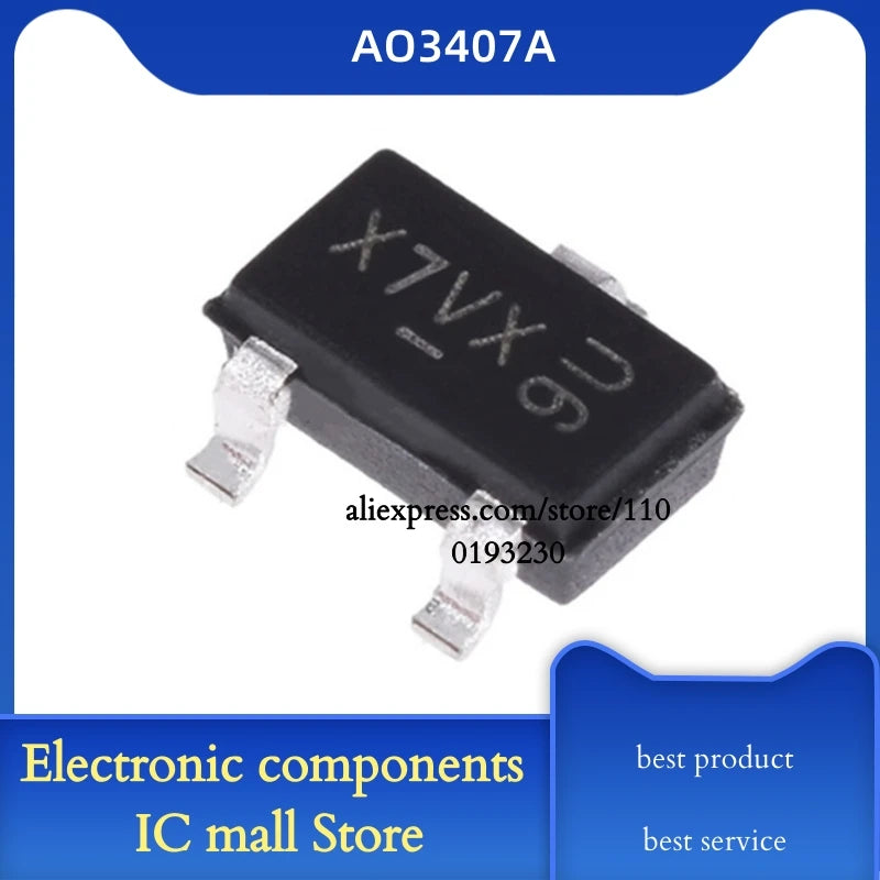 50PCS/LOT   AO3400A X0 AO3401A X1 AO3407A X7 MOSFET N-CH P-CH 30V 5.7A 4.3A 4A SOT-23-3 In Stock