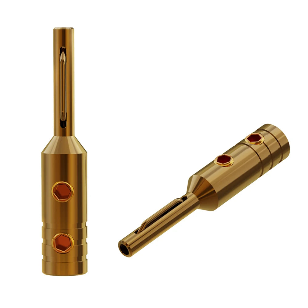 4Pcs Monosaudio Top Selling B80 Pure Copper/Gold/Rhodium Plated Banana Plug Hi-end Grade Adapter Connector Terminal Jack