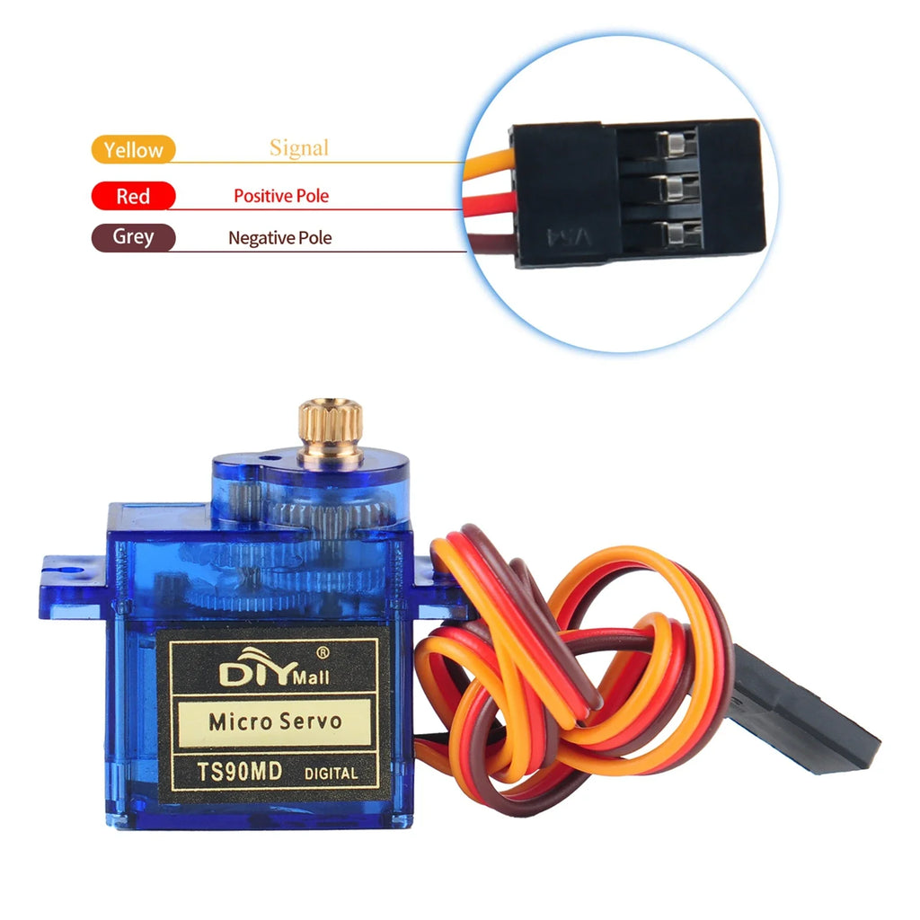 TS90MD 9g Micro Servo Motor Metal Gear Simulation Steering Gear 90/180/270/360 Degree Mini Servo for RC Planes