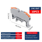 JINH CMK420 One-Flip Lever DIN Rail Terminal Push-in Wire Release Compact Conductor Block Orange Option for Electronics