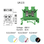 4PCS Wire Electrical Conector Terminal Connector Screw Cable Din Rail Terminal Blocks Strip Power Distribution Block Terminator