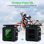 Extractme Tire Pressure Monitoring System Colorful Display Wireless TPMS Motorcycle Solar Charge Tyre Temperature Alarm Sensor
