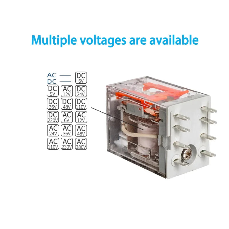 2Pcs CNTD CKE-2CS Miniature Relay 8-Pin DPDT 5A 250VAC 30VDC Plug-in Silver Alloy 14 Coil Voltages DC/AC CCC CE RoHS