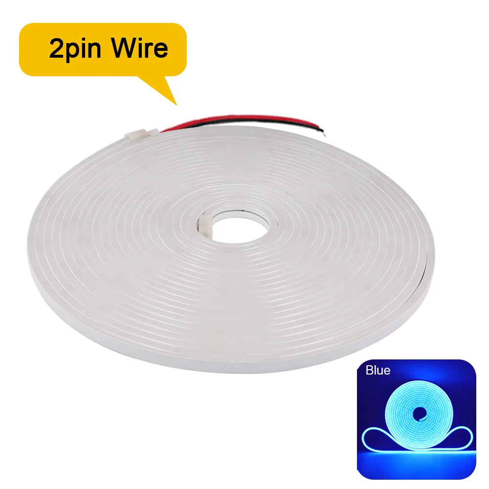 DC 12V 24V LED Neon Strip Light Neon Sign Waterproof Silicone Rope Lights Flexible Lamp Home Decoration with 2pin Wire 9 Colors